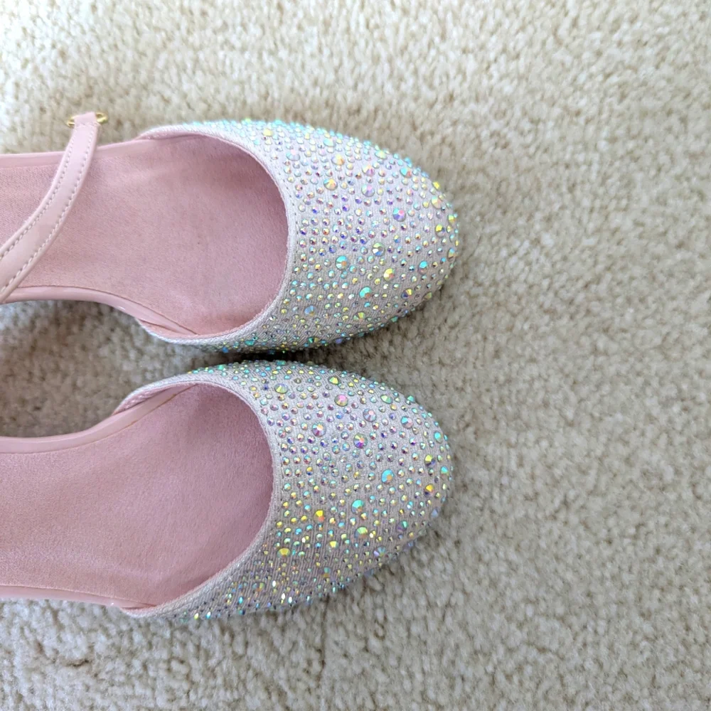 MIX NO. 6 | Girls Glitter Tiffany Wedge Pumps - Pink and Silver